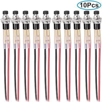 Buy DIYhz Momentary Push Button Switch, 1A 250V AC SPST Mini Pushbutton ...