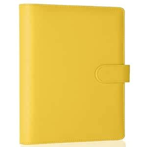 Antner A5 Binder 6 Ring Refillable Notebook Planner Cover, PU Leather ...