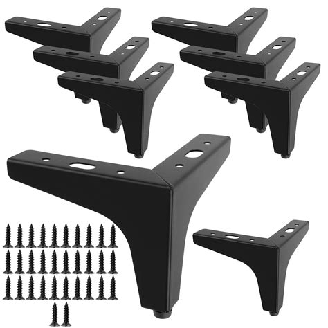 Buy KOHAND 8 Pack 10cm / 4 Inch Triangle Furniture Legs, Modern Metal ...