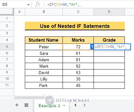 How to Use Nested IF Statements in Google Sheets (3 Examples)