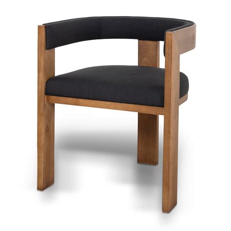 Set of 2 - Miles Brown ELM Dining Chair - Black | Interior Secrets