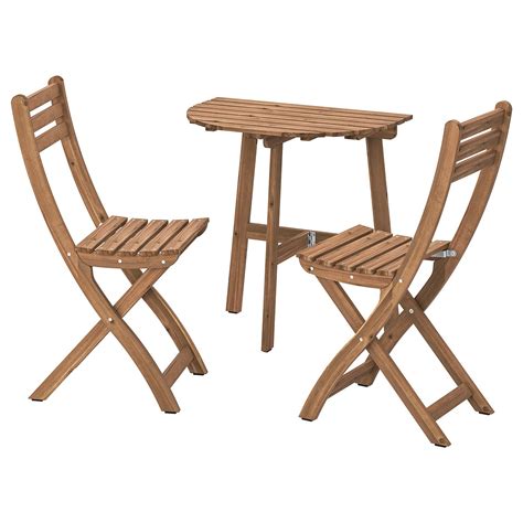 ASKHOLMEN table f wall+2 fold chairs, outdoor - IKEA