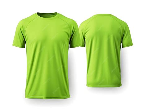 Premium AI Image | Lime green t shirt front and back view clothes on ...