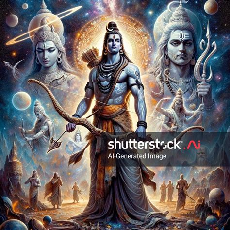 Lord Shiva His Bow Background Vishnu AI-generated image 2396745983 ...