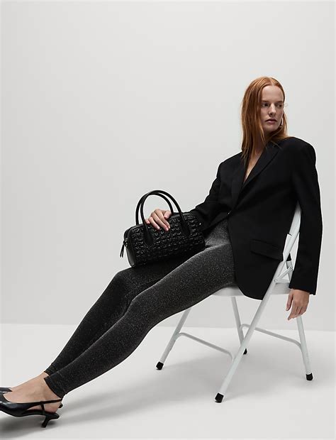 Buy Shimmer High Waisted Leggings at Marks & Spencer