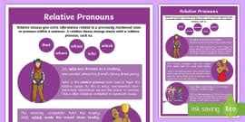 Relative Pronoun Examples | Word Mat | Twinkl KS2 | Grammar