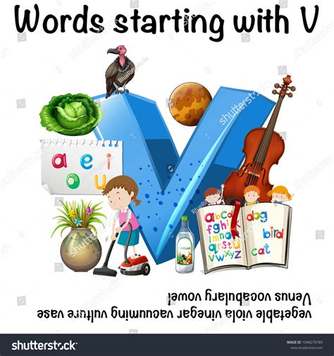 Worksheet Words Starting V Illustration Stock Vector (Royalty Free ...