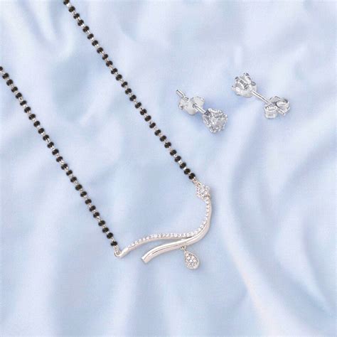 925 Sterling Silver CZ Mangalsutra Set For Women. – Taraash