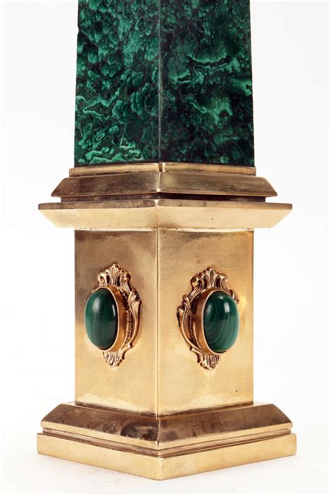 Pair of Malachite Grand Tour Obelisks, Italy Second Half of 19th ...
