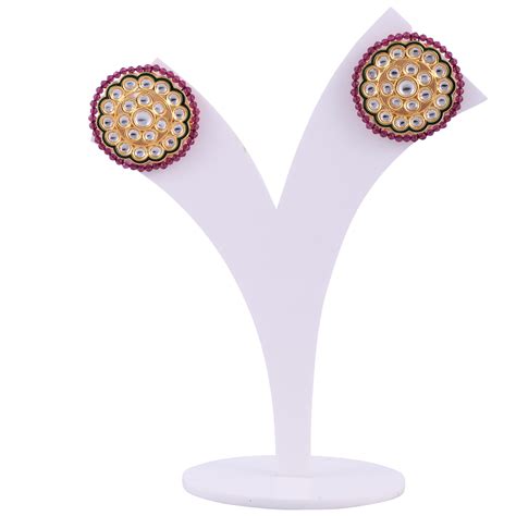 Buy Kundan and Pearl Studded Earrings | Drape Divaa