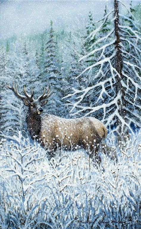 Michael Glenn Monroe | Elk in Snow (1999) | MutualArt