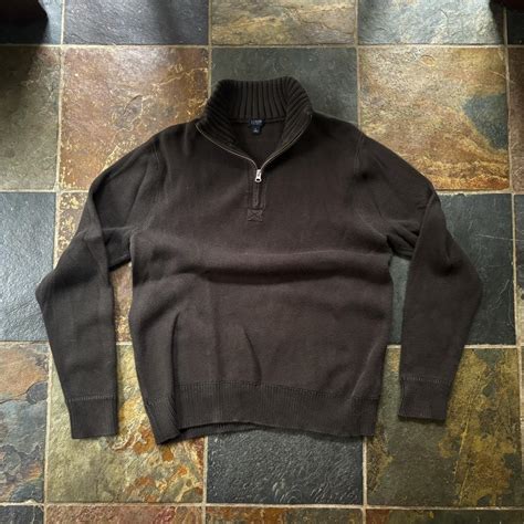 Brown J Crew quarter zip up sweater Perfect... - Depop