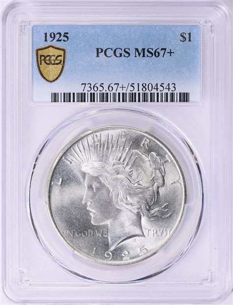 1925 Peace Silver Dollar PCGS MS-67+ (Item 1508023) | GreatCollections ...