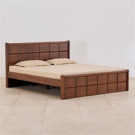 Buy Denis Solid Wood Queen Bed - Brown from Home Centre at just INR 36663.0