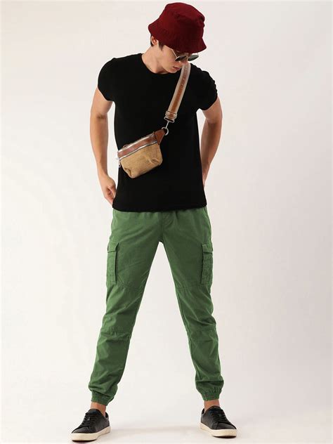 IVOC Men Regular Fit Solid Pure Cotton Cargos - Price History