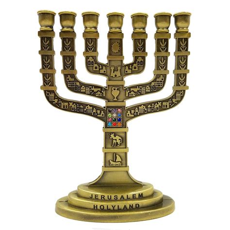 Buy Talisman4U 12 Tribes of Israel Jerusalem Temple Menorah 7 Branch ...