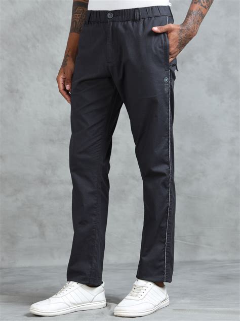 Grey Cotton Lycra Solid Pyjama