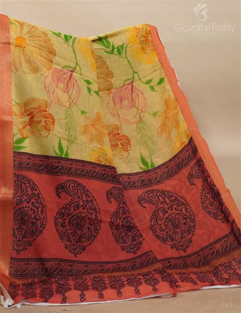 COTTON PRINT SAREE-C669