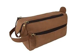 Vintage Craft Men Women Real Leather Toiletry Bag, Travel Dopp Kit ...