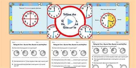 Telling the Time - Quarter Past Half Past Quarter to Lesson Pack - ESL Time