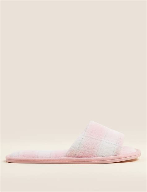 Buy Checked Open Toe Mule Slippers at Marks & Spencer