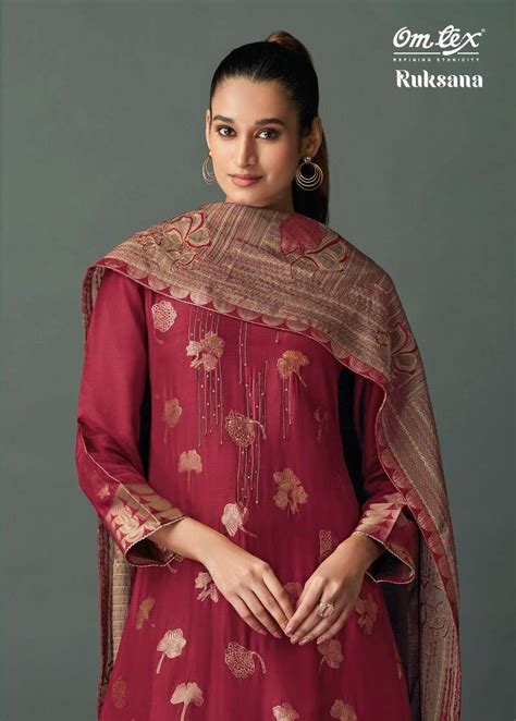 OMTEX RUKSANA MUSLIN JACQUARD DESIGNER WORK HEAVY SUITS AT BEST ONLINE ...