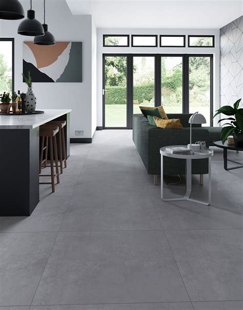 Matera - Grey Stone in 2024 | Grey floor tiles living room, Living room ...