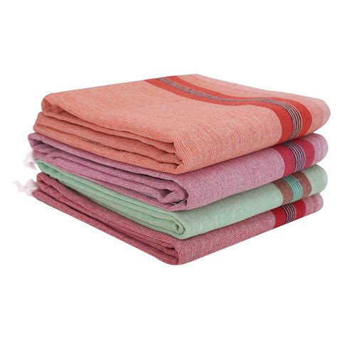 Khillayox Cotton Bath Gamcha Towel 400 Gsm (Set Of 4 Pieces ...