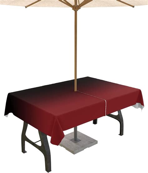 Amazon.com: Yun Nist Outdoor Tablecloth with Umbrella Hole,Red Black ...