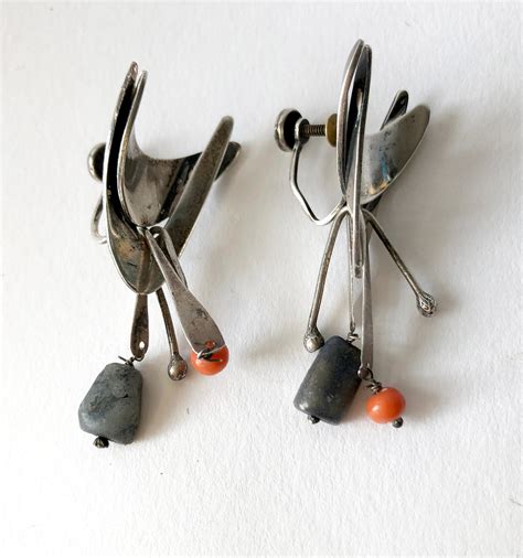 Jane Walker Sterling Silver Coral Wood American Modernist Kinetic ...