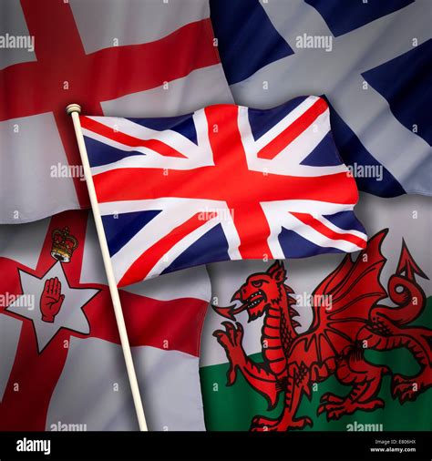 Flags of england scotland ireland and wales hi-res stock photography ...