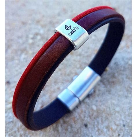 PULSERA DOLCE VITA BASIC, pulsera con cuero y cabo náutico rojo ...