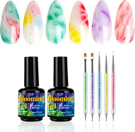 Amazon.com : BURANO Nail Blooming Gel, Gel Blossom Nails Clear Blooming ...