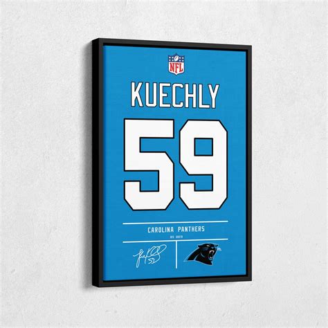 Luke Kuechly Jersey Art Carolina Panthers NFL Wall Art Home Decor Hand ...