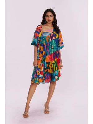 Buy Poppi Medley Colourful Printed Dress (XS) Online