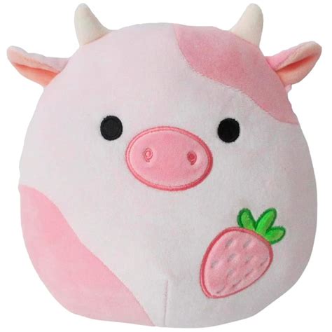 "Squishmallow 8"" Reshma, The Pink Strawberry Cow Plush Toy" - Walmart.com