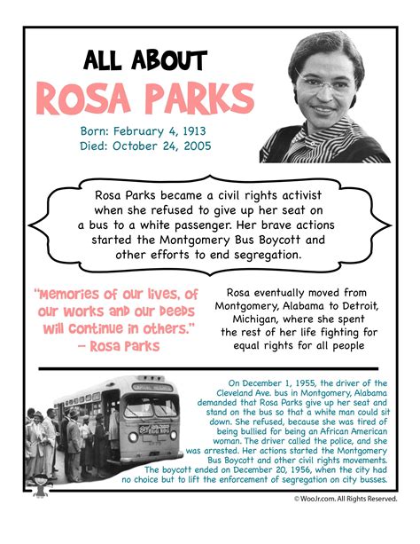 Rosa Parks Facts, Rosa Parks Quotes, Who Was Rosa Parks, Rosa Parks Bus ...