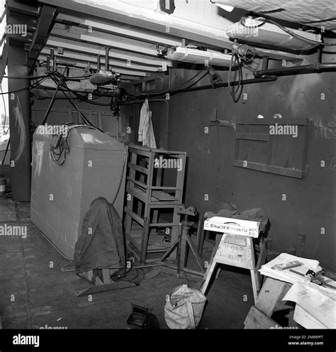 A view of the unfinished sonar control room, compartment 02-174-O-C ...