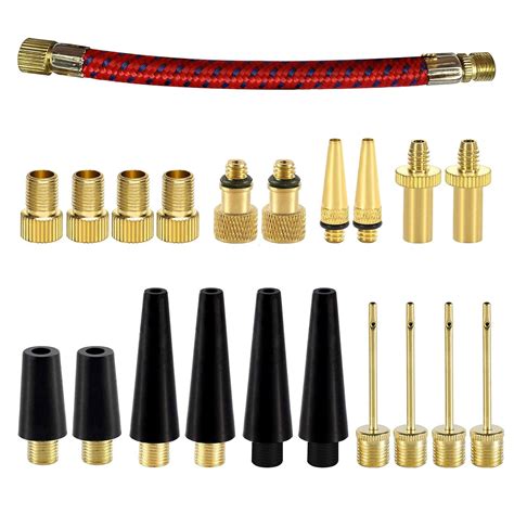 21PCS Bike Tire Valve Adapters, Ball Pump Needle, Adapters Kit as ...
