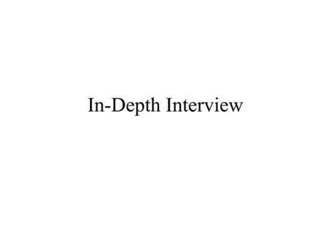 Image result for In-Depth Interview Example
