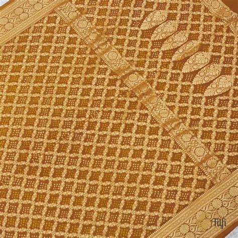 Mustard Pure Georgette Banarasi Bandhani Handloom Saree - Tilfi