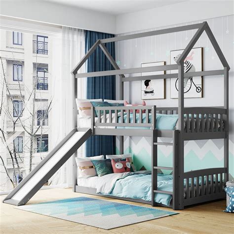 TRIPLE TREE House Shape Bunk Beds with Slide for India | Ubuy