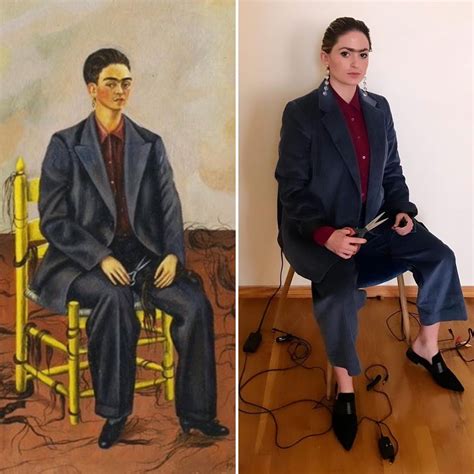 Frida Kahlo Self Portrait With Cropped Hair