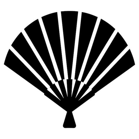 Hand fan icon black color silhouette white background 10 | Premium AI ...