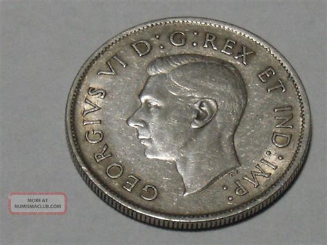 1943 Canadian Silver Fifty Cent Coin 3648a