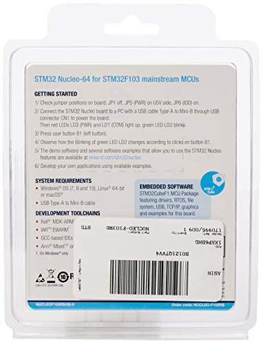 Buy STM32 Nucleo-64 Development Board with STM32F103RB MCU, Supports ...