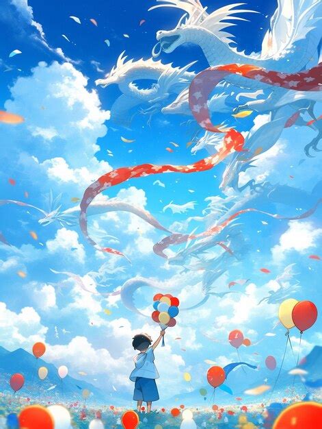 Anime Flying with Balloons 的图像结果