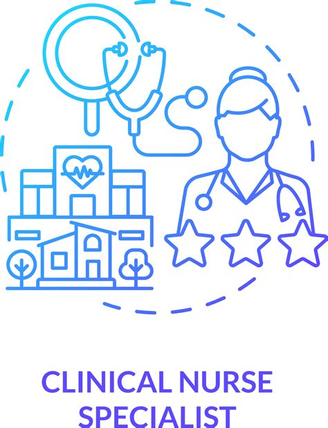 Clinical nurse specialist blue gradient concept icon. Medical professional. Chronic care ...