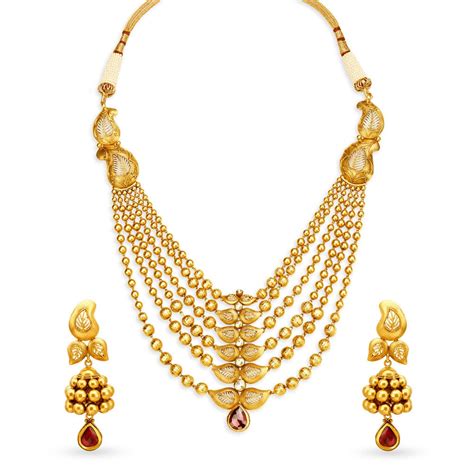 Leaf Inspired Grand Gold Necklace Set