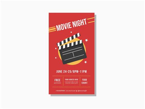 Movie Night Social Media Post Graphic by artnivora.std · Creative Fabrica